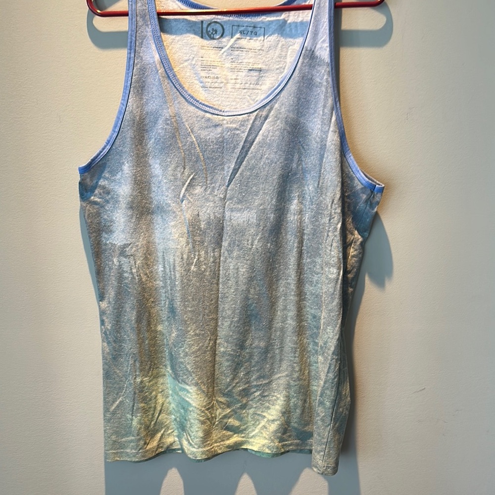 Tentree Blue and Yellow Tank Top Sleeveless Shirt